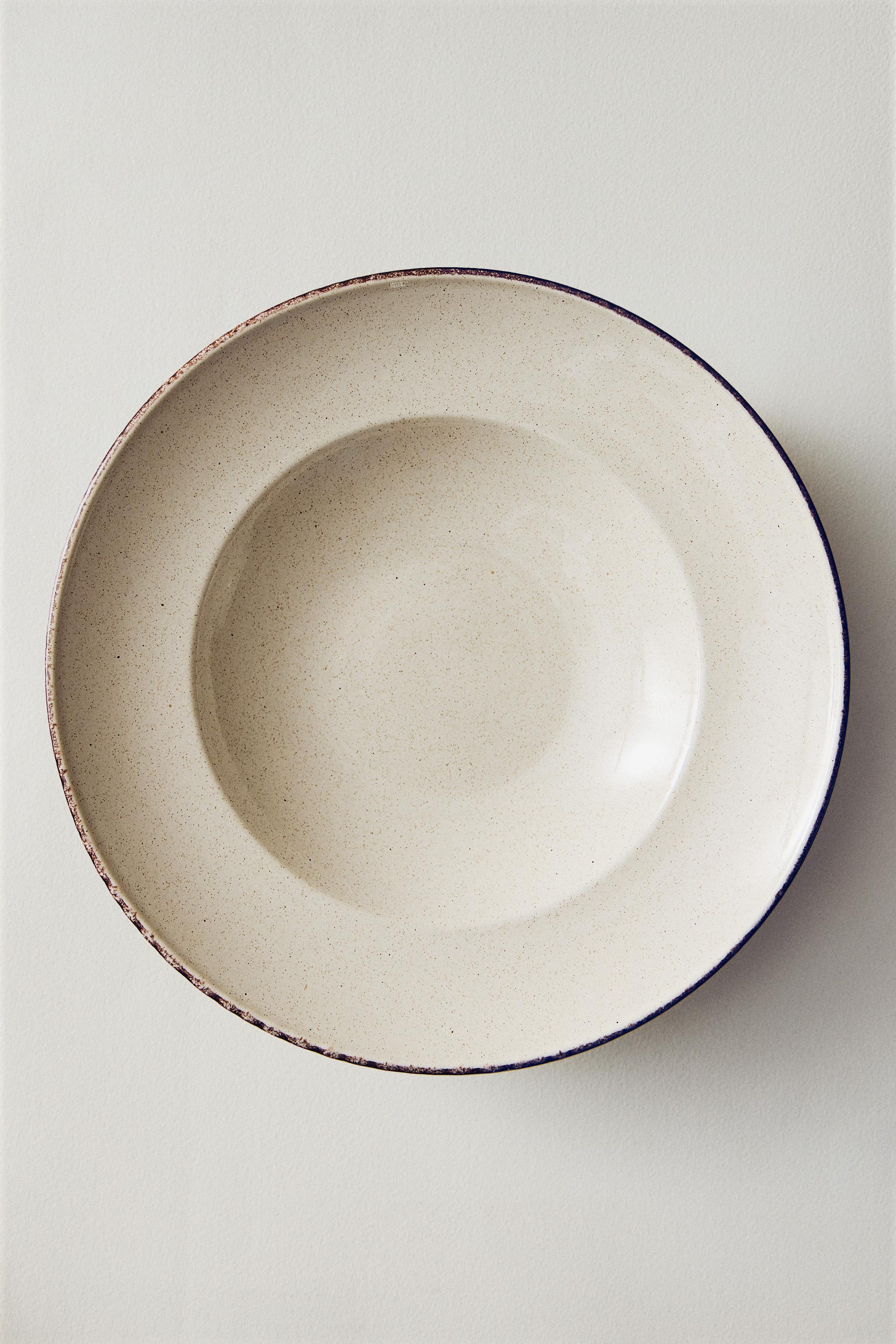 ASSIETTE À PÂTES GRÈS BORDURE VIEILLIE